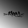Wallity Birds On The Branch Accesorio de Pared de Metal Negro